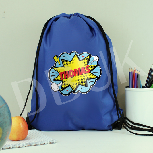 Personalised Superhero Blue Kit Bag