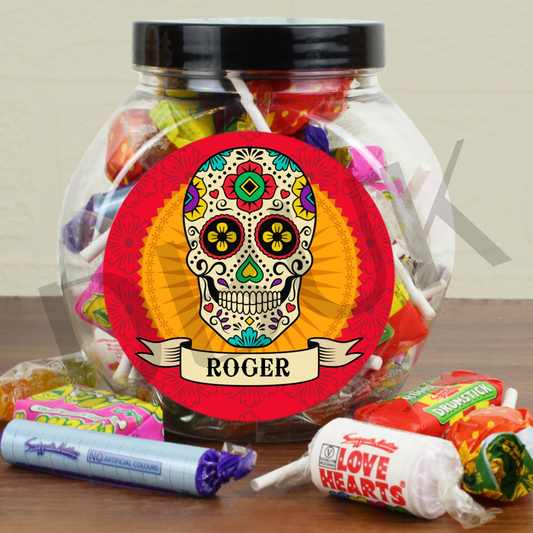 Personalised Sugar Skull Sweet Jar