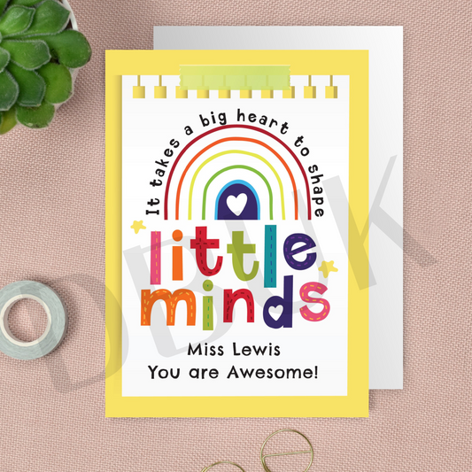 Personalised Shape Little Minds Greeting Card