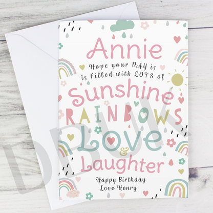 Personalised Rainbows & Sunshine Card