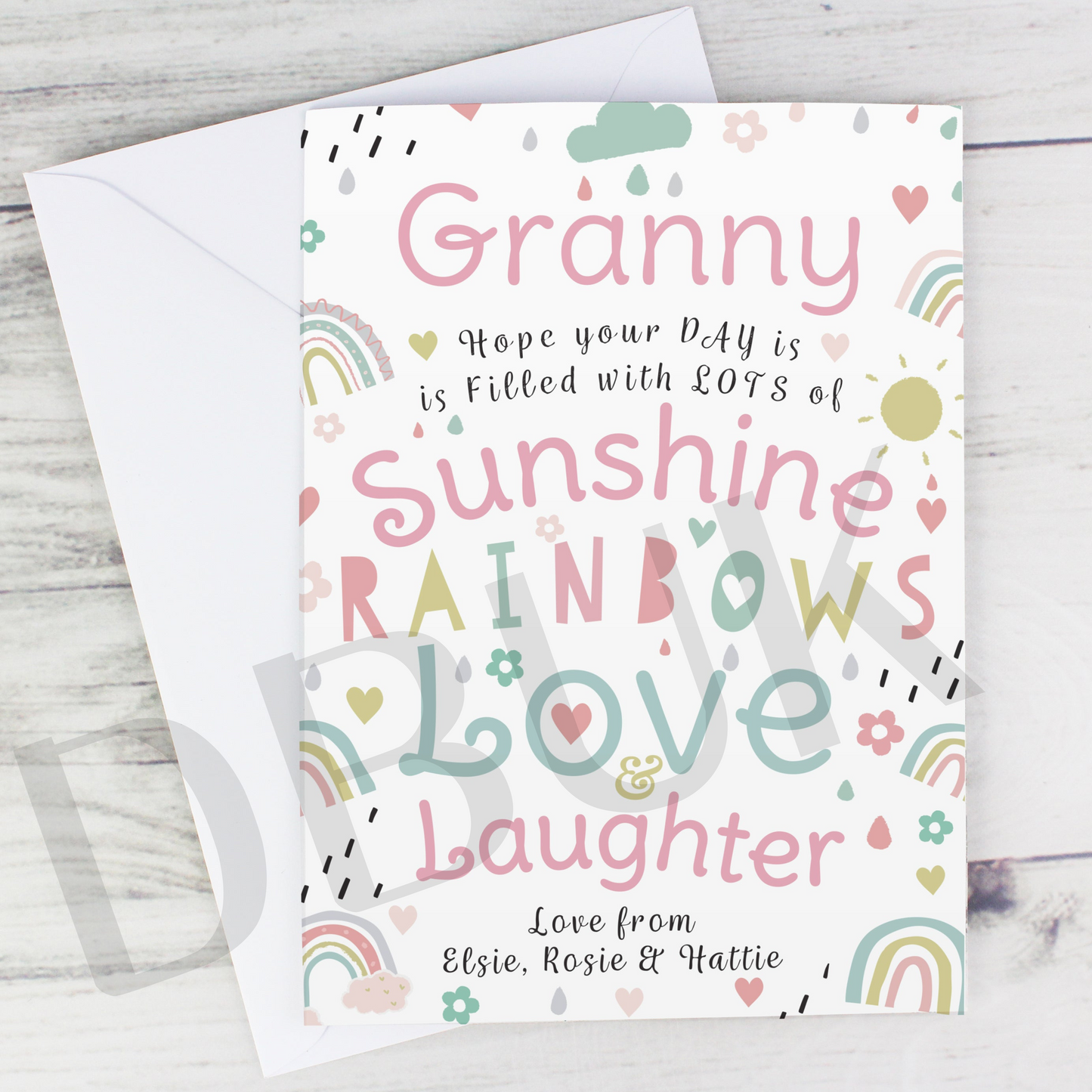 Personalised Rainbows & Sunshine Card