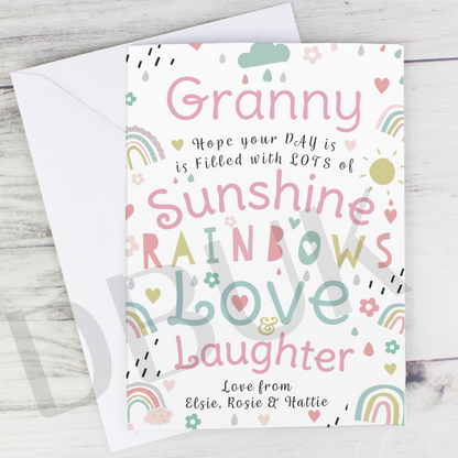 Personalised Rainbows & Sunshine Card