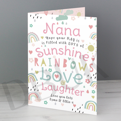 Personalised Rainbows & Sunshine Card
