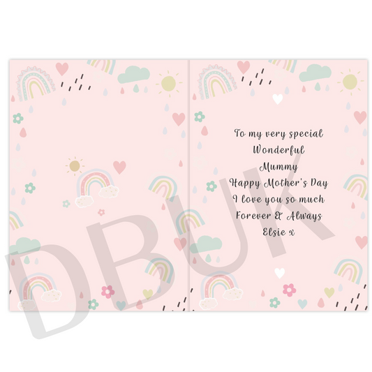Personalised Rainbows & Sunshine Card