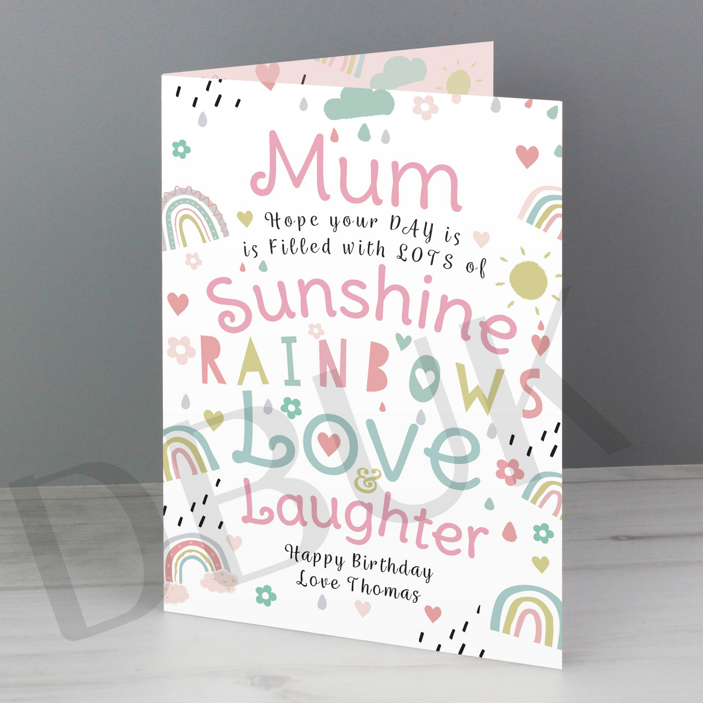 Personalised Rainbows & Sunshine Card
