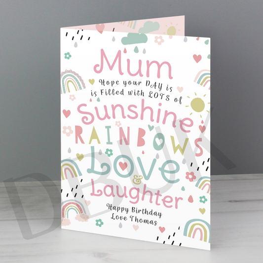 Personalised Rainbows & Sunshine Card