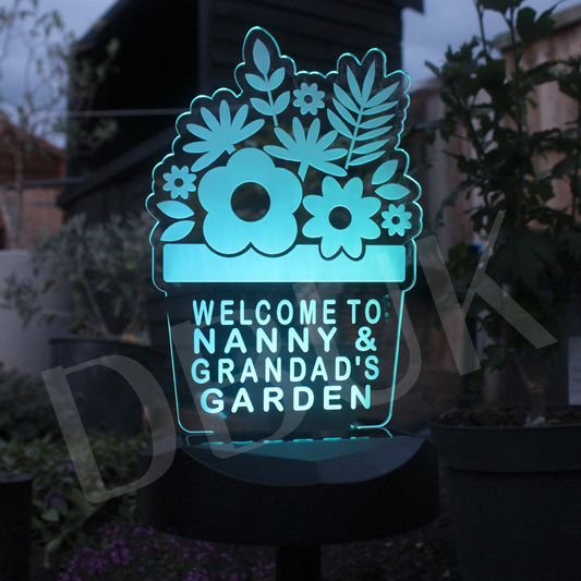 Personalised Plant Pot Outdoor Solar Light
