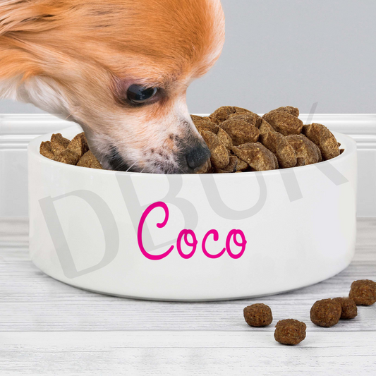 Personalised Pink Name 14cm Medium Pet Bowl