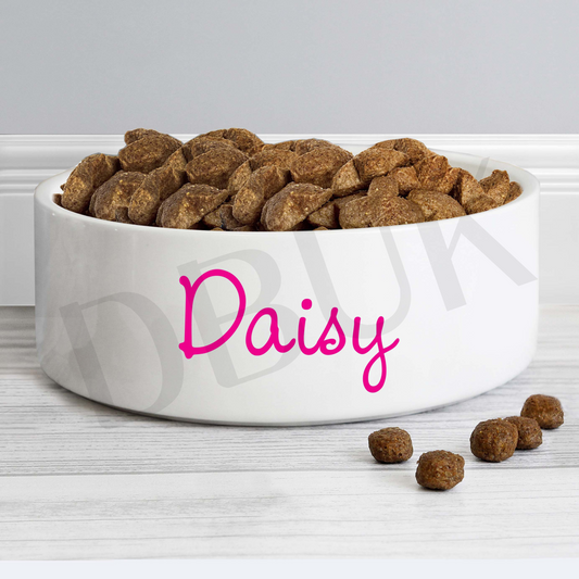 Personalised Pink Name 14cm Medium Pet Bowl