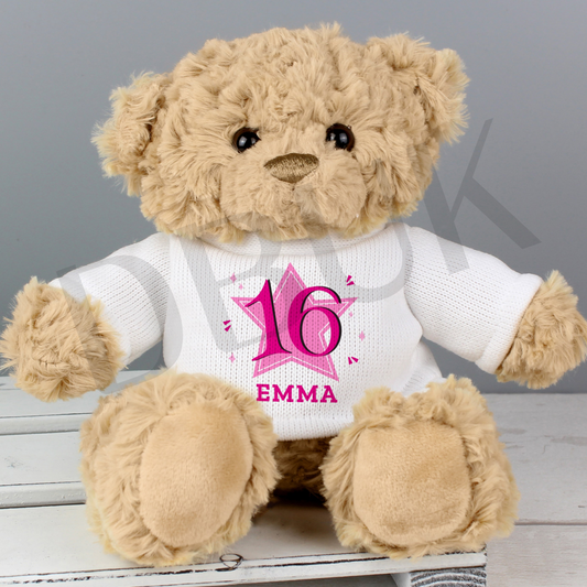 Personalised Pink Big Age Teddy Bear