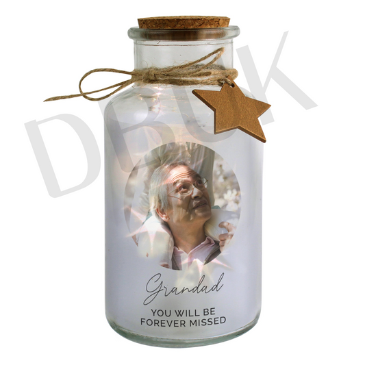 Personalised Photo Upload LED Glass Jar