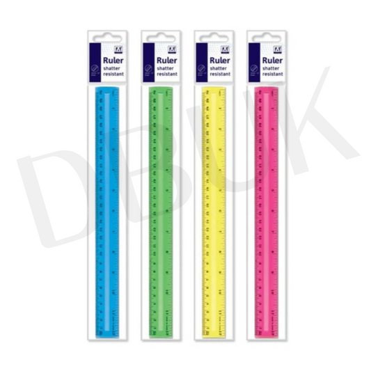 12" Brightly Coloured Ruler