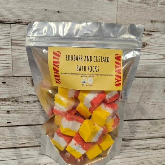 Rhubarb & Custard Bath Rocks 350g