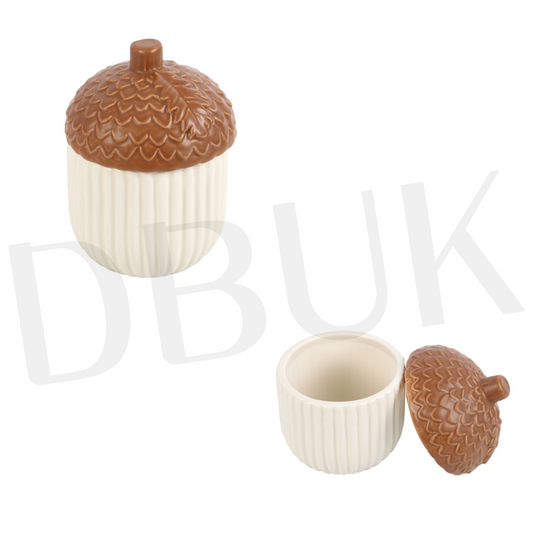 Autumn Acorn Ceramic Storage Jar