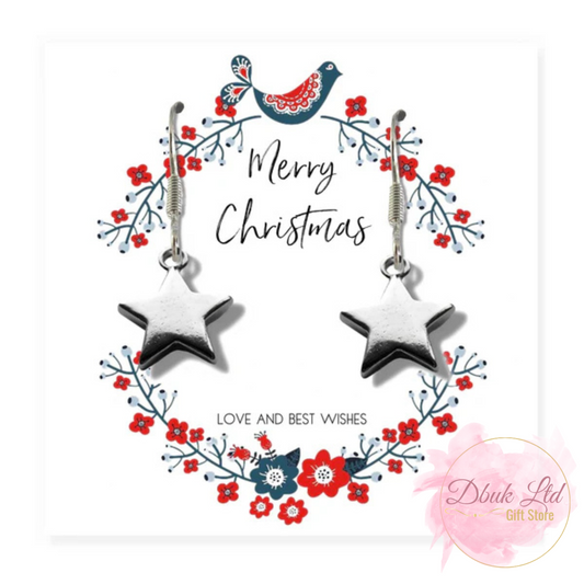 Christmas Star Earrings & Gift Card