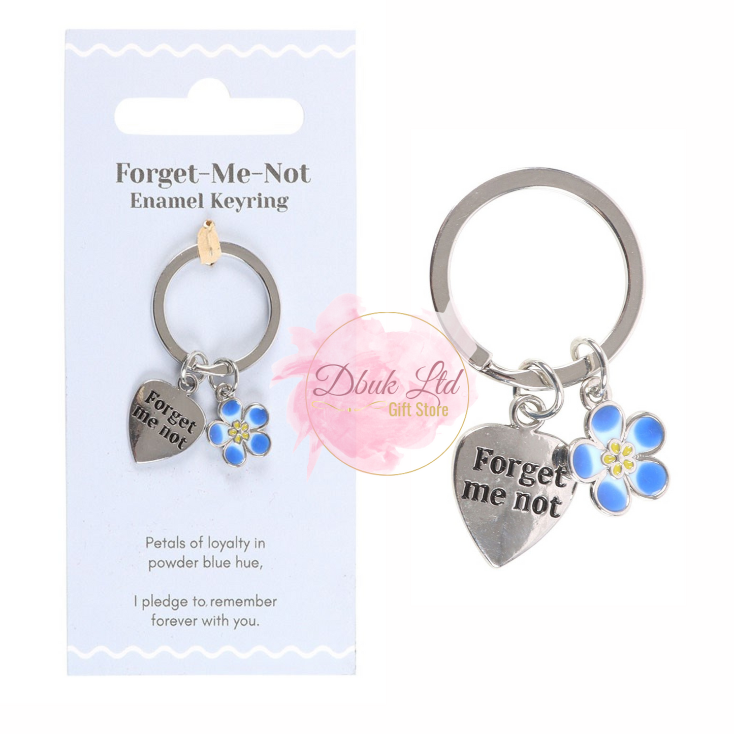 Forget Me Not Flower Keyring