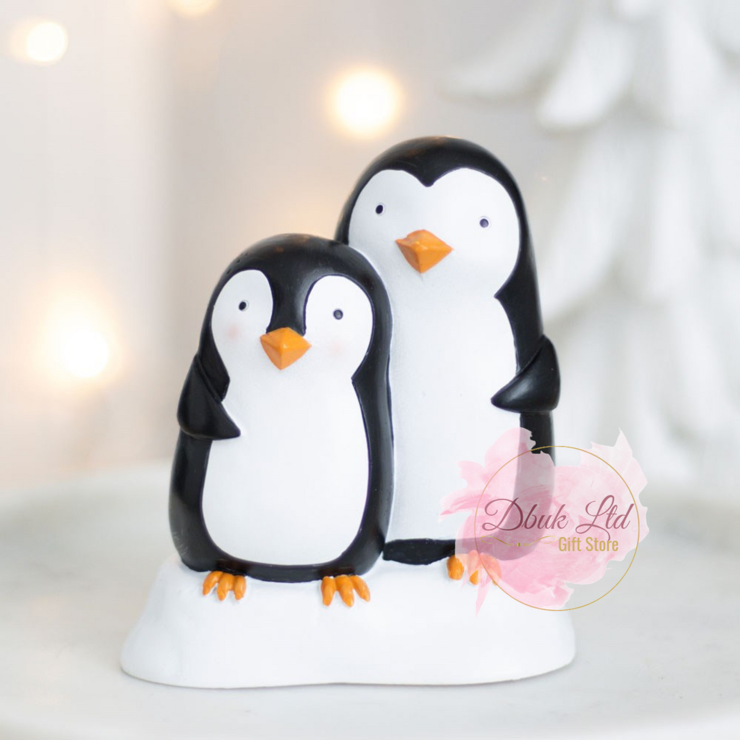 Snuggle Season Resin Penguin Ornament