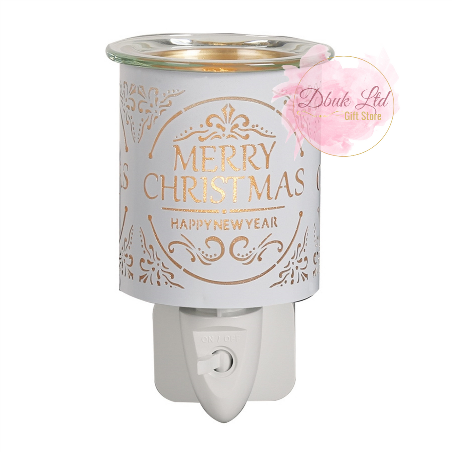 White Plug-In 3D Wax Melter - Merry Christmas