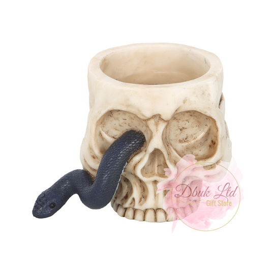 Skull Tealight Holder with Snake