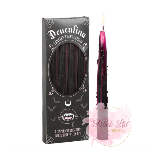 Set of 4 Pink Vampire Tears Taper Candles