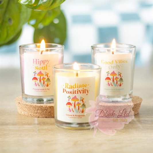 Set of 3 Funky Fungi Mushroom Votive Candles