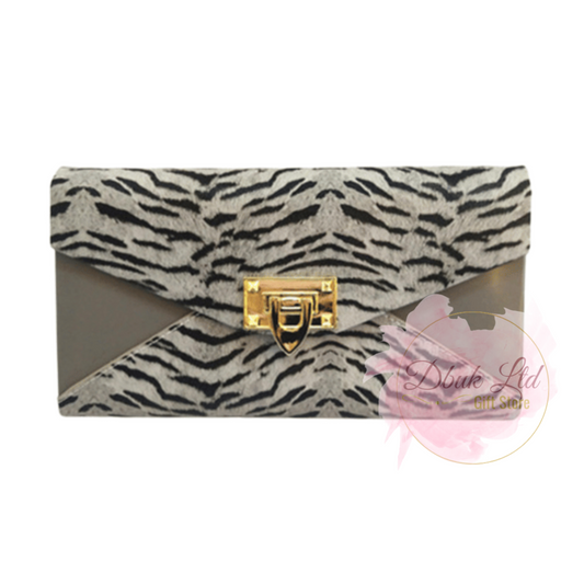 Danique Zebra Print Purse - Grey