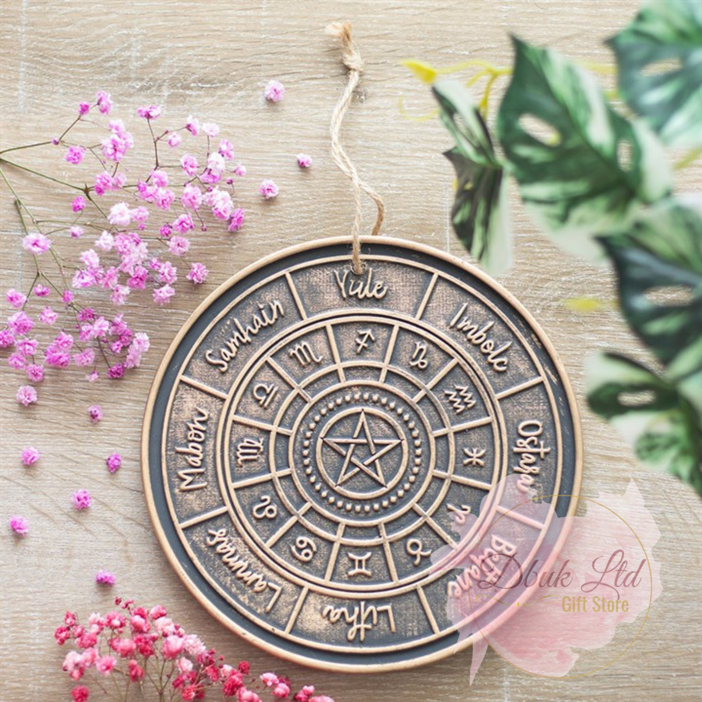Bronze Wheel of the Year Hanging Terracotta Plaque
