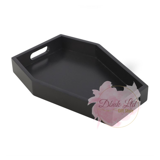Plain Black Coffin Trinket Tray
