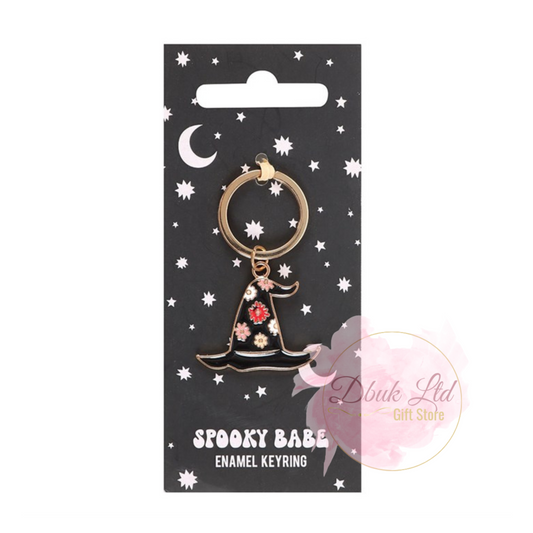 Spooky Babe Witch Hat Keyring