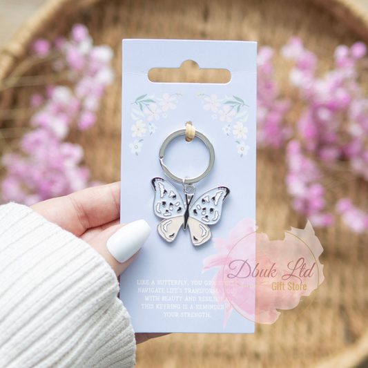 Silver Butterfly Keyring