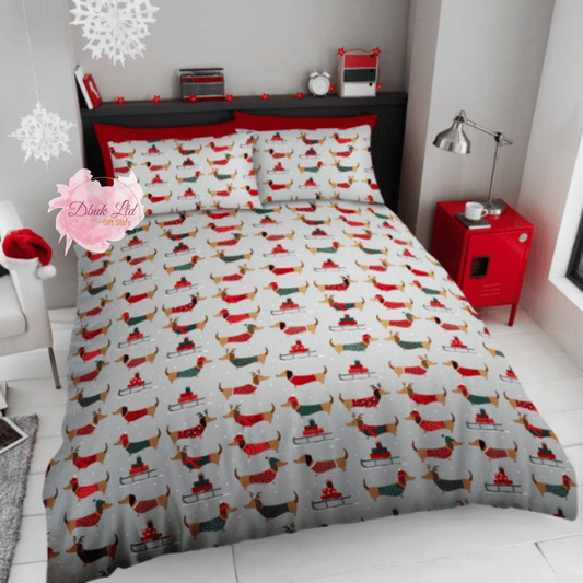 Ultra Soft duvet Set - Christmas Sausage Dogs