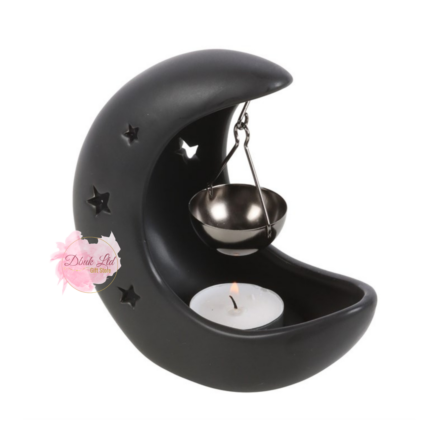 Black Crescent Moon Hanging Oil Burner