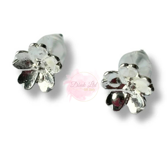 Primrose Flower Silver Stud