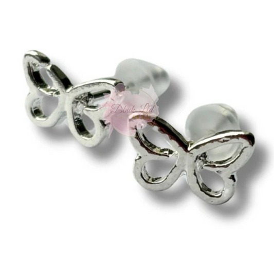 Open Butterfly Silver Stud Earrings