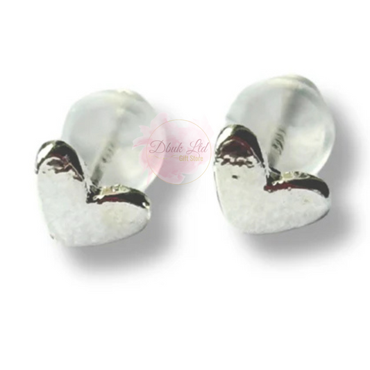 Little Heart Silver Stud Earrings