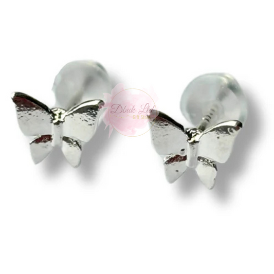 Little Butterfly Silver Stud Earrings