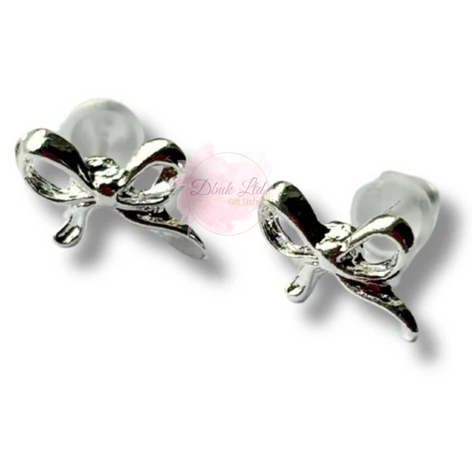 Bow Silver Stud Earrings