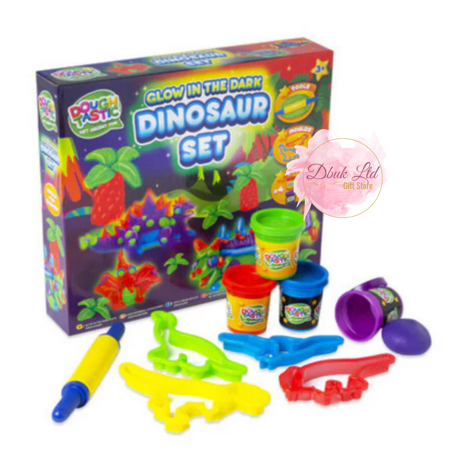 Dough Glow Dinosaur Set