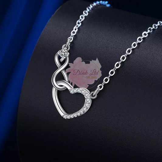 925 Sterling Silver Crystal Heart Necklace