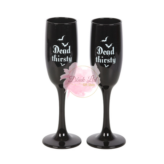 Set of 2 Dead Thirsty Champagne Flutes