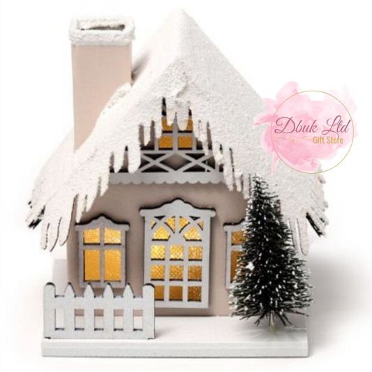 Snow Covered LED Christmas House 11cm