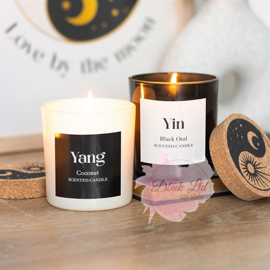 Set of 2 Yin Yang Black Oud & Coconut Candles