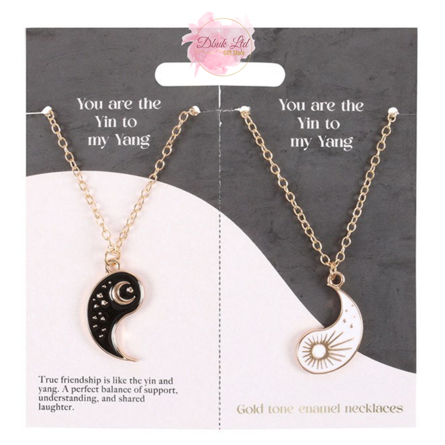 Pair of Yin Yang Best Friend Pendant Necklaces