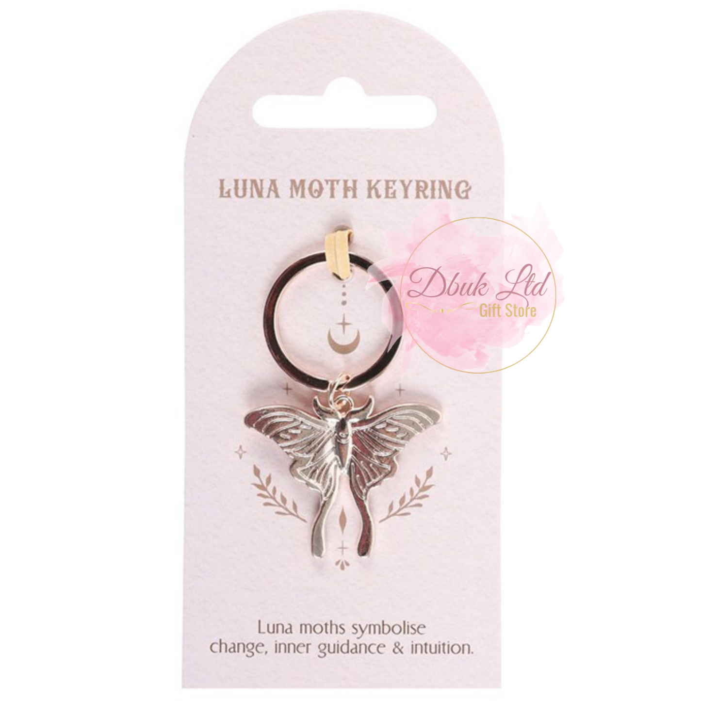 Light Luna Moth Keyring