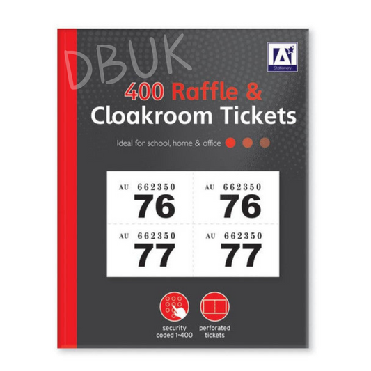 1 to 400 Raffle and Cloakroom Tickets