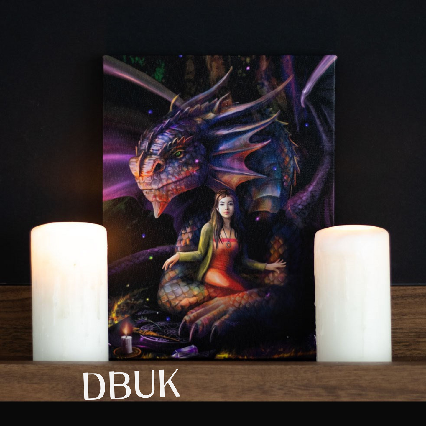 19cm x 25cm Spirit Dragon Canvas by Anne Stokes