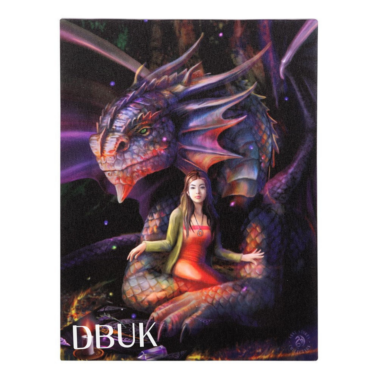 19cm x 25cm Spirit Dragon Canvas by Anne Stokes