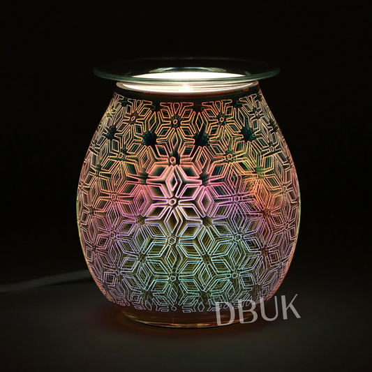 3D Geometric Flower Light Up Electric Oil Burner