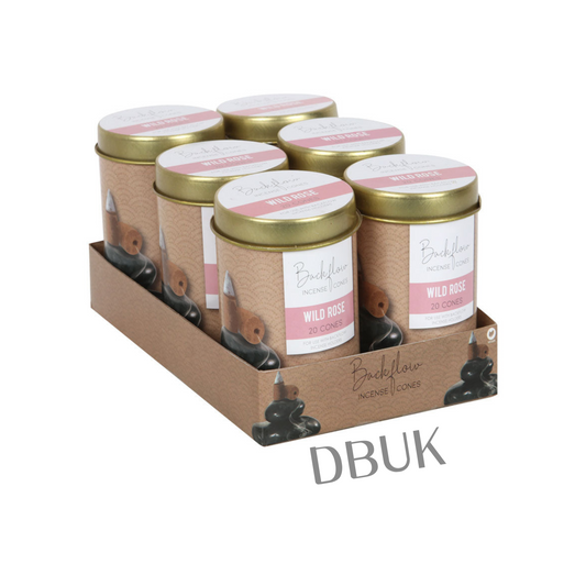 6 Tins of Wild Rose Jumbo Backflow Cones