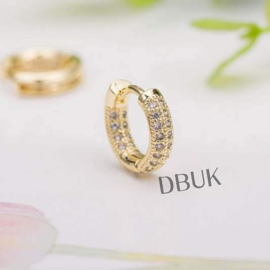 925 Sterling Silver Crystal Huggie Hoops